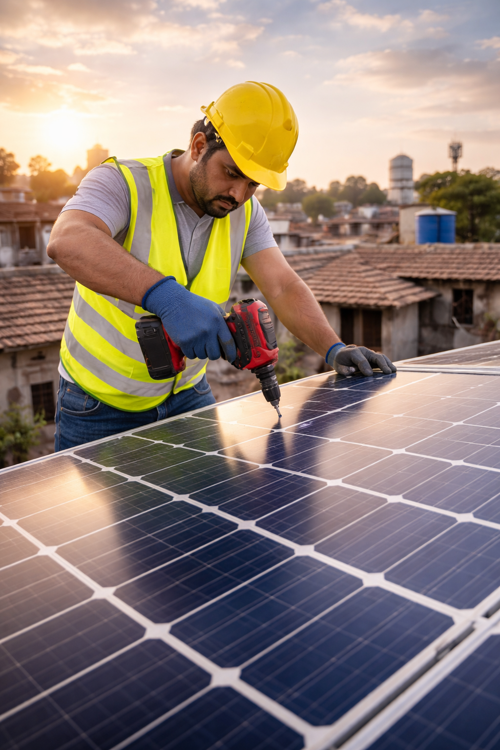 Large Scale Solar Panel Installation